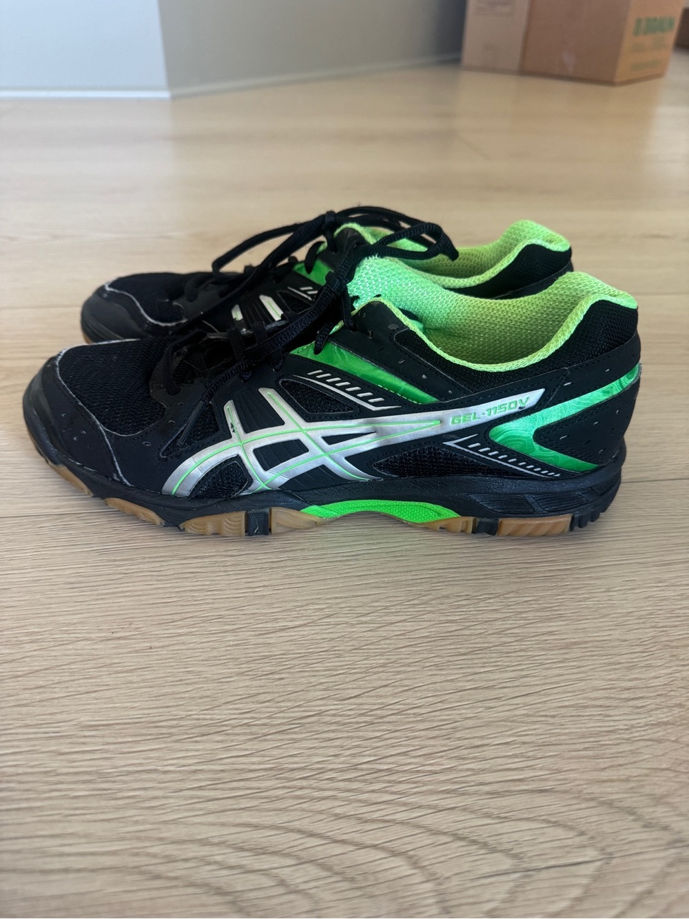 ASICS Gel Black Sneakers with Neon Green Accents size 9.5 women’s
